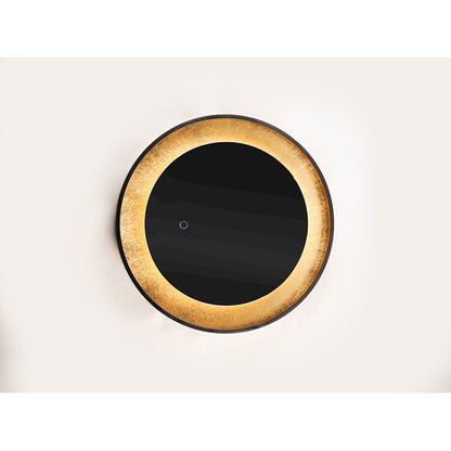 ET2 Lighting Floating LED Mirror Round 23.5" in Gold Leaf/Black