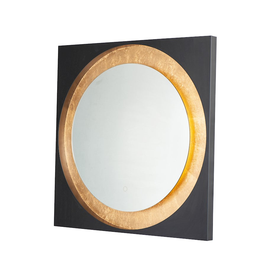 ET2 Lighting Floating LED Mirror Square 31.5" in Gold Leaf/Black