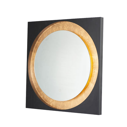 ET2 Lighting Floating LED Mirror Square 31.5" in Gold Leaf/Black