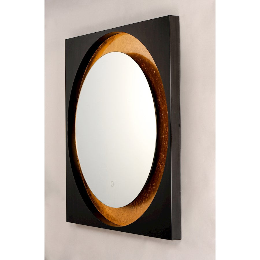 ET2 Lighting Floating LED Mirror Square 31.5" in Gold Leaf/Black