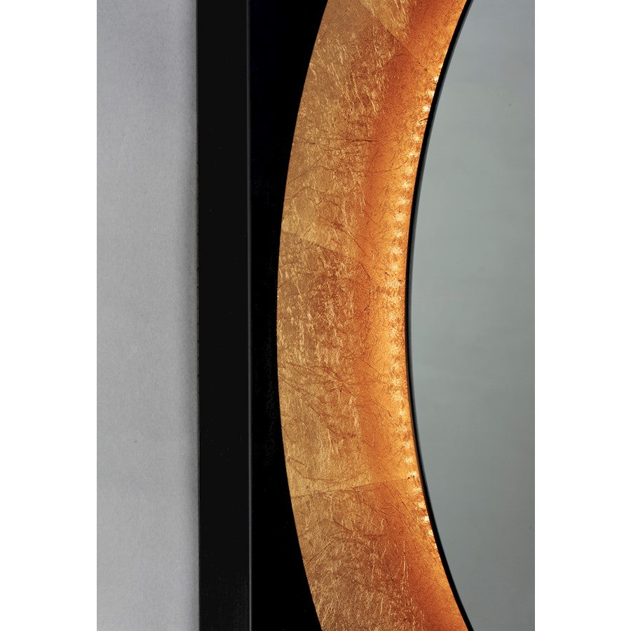 ET2 Lighting Floating LED Mirror Square 31.5" in Gold Leaf/Black