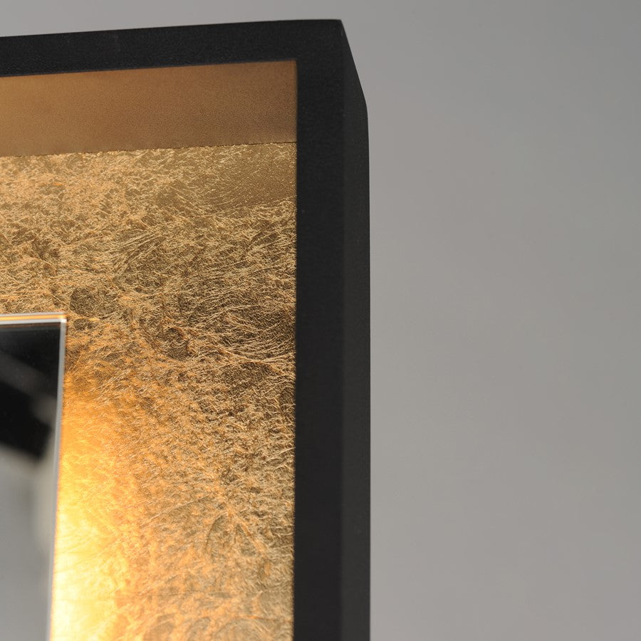 ET2 Lighting Floating 1Lt 30"x67" LED Standing Mirror, Gold/Black