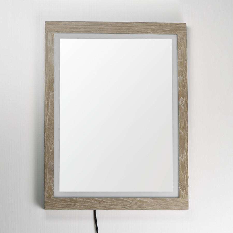 ET2 Lighting Sawyer 1 Light 24"x32" Oak Framed LED Mirror, Oak