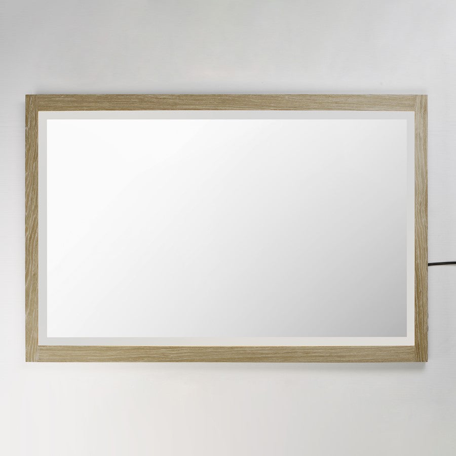 ET2 Lighting Sawyer 1 Light 48"x32" Oak Framed LED Mirror, Oak