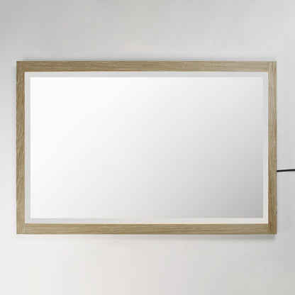 ET2 Lighting Sawyer 1 Light 48"x32" Oak Framed LED Mirror, Oak