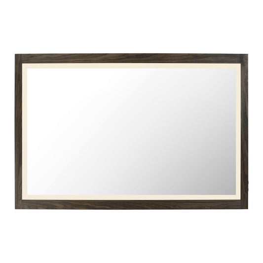 ET2 Lighting Sawyer 1 Light 48"x32" Walnut Framed LED Mirror, Walnut