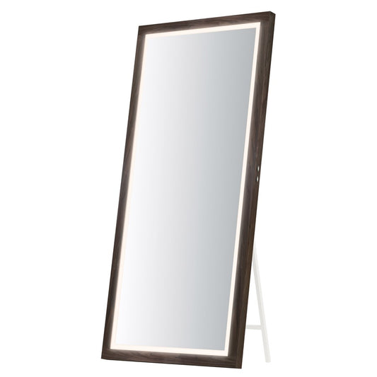 ET2 Lighting Sawyer 1 Light 68"x32" Walnut Framed LED Mirror, Walnut