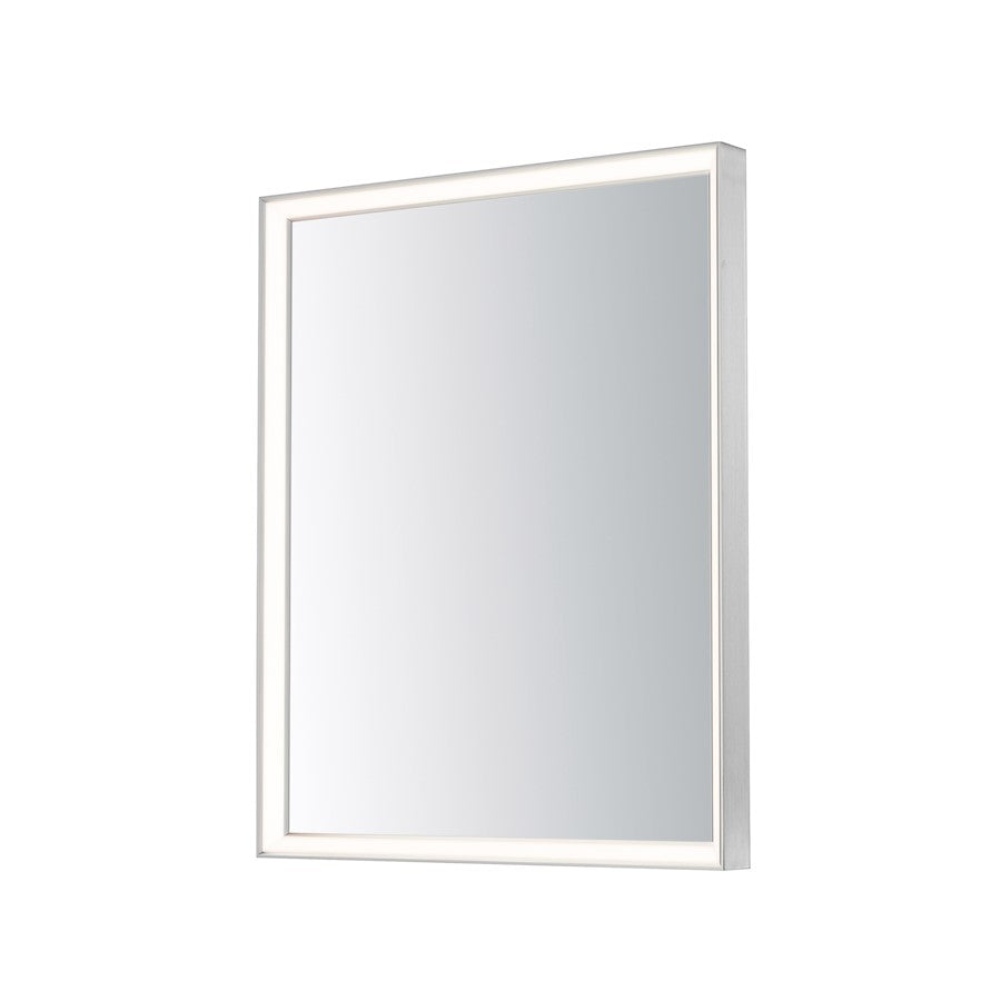 ET2 Lighting Bevel 1 Light 24''x30'' LED Mirror, Satin Nickel
