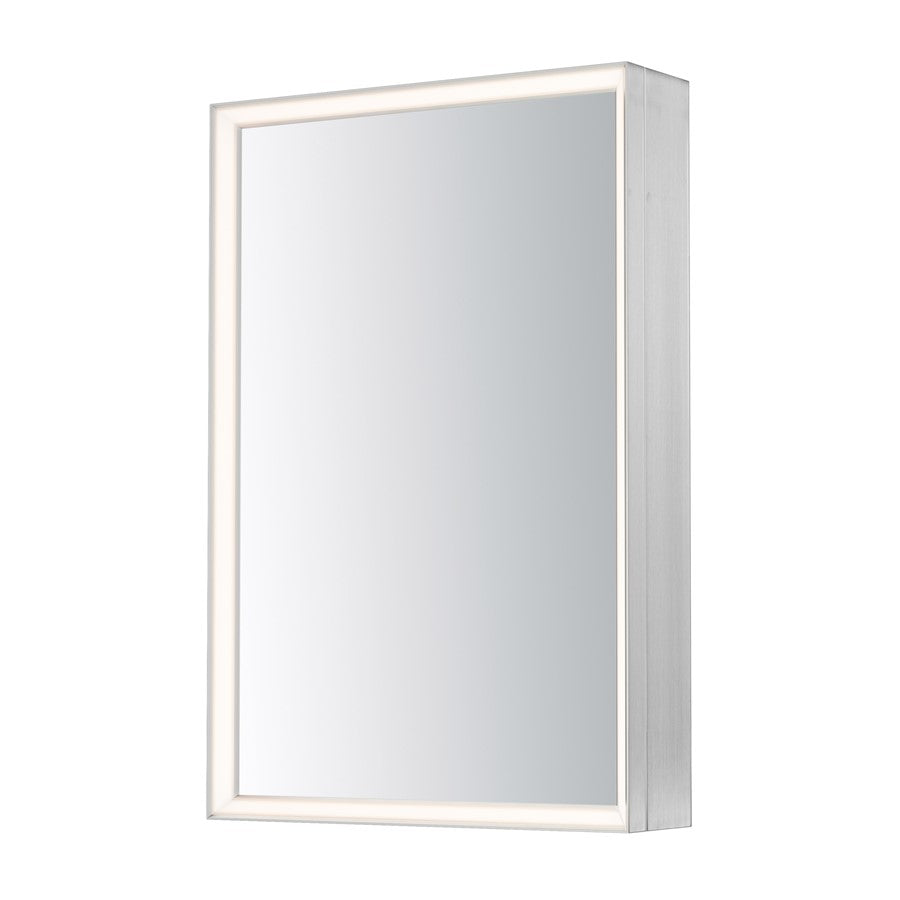 ET2 Lighting Bevel 24"x36" Medicine Cabinet LED Mirror-3000K, Nickel