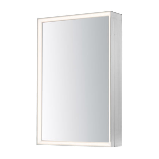 ET2 Lighting Bevel 24"x36" Medicine Cabinet LED Mirror-3000K, Nickel