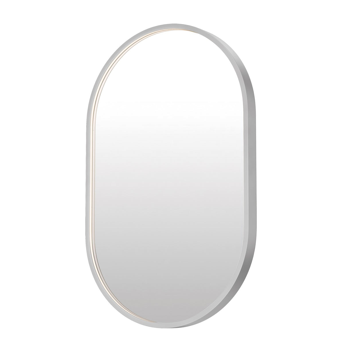 ET2 Lighting Elisse 1 Light LED 32" Mirror, Satin Nickel