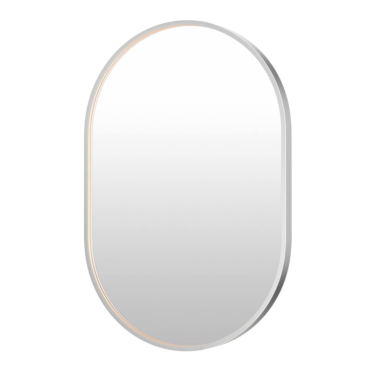 ET2 Lighting Elisse 1 Light LED Oval Mirror, Satin Nickel