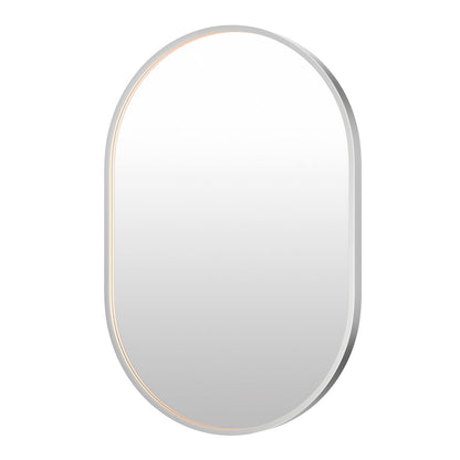 ET2 Lighting Elisse 1 Light LED Oval Mirror, Satin Nickel
