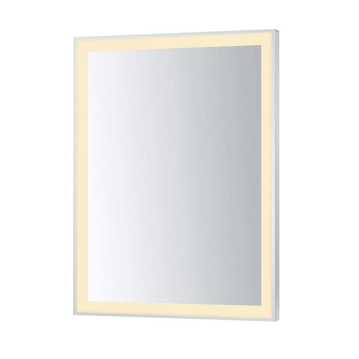 ET2 Lighting Framed 1 Light LED 32" Mirror, Satin Nickel