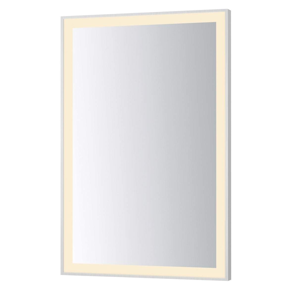 ET2 Lighting Framed 1 Light LED 24" Mirror, Satin Nickel