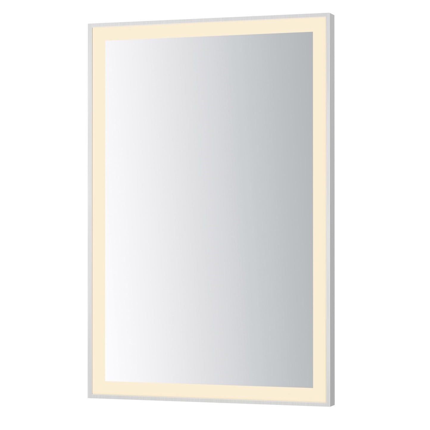 ET2 Lighting Framed 1 Light LED 24" Mirror, Satin Nickel