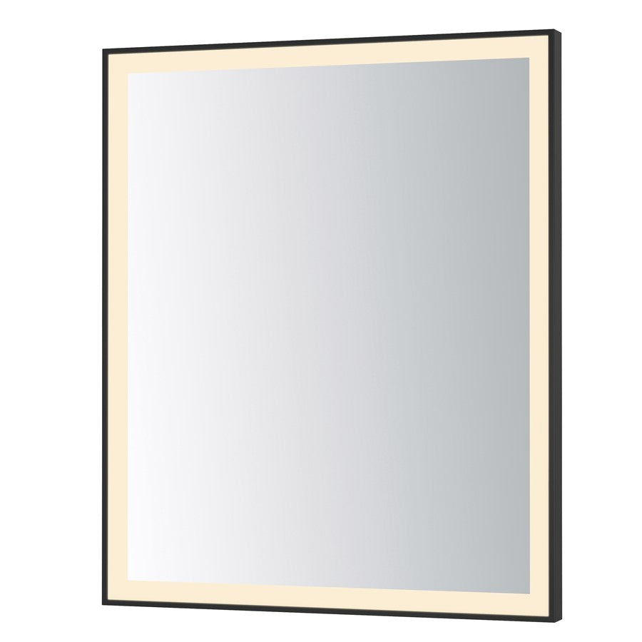 ET2 Lighting Framed 1 Light LED 30" Mirror, Black - E42093-BK