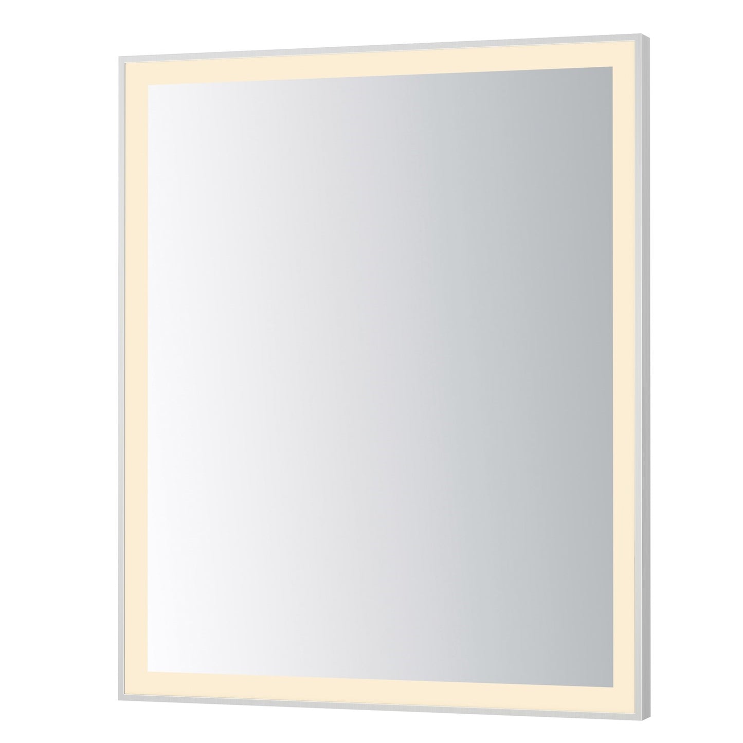 ET2 Lighting Framed 1 Light LED 30" Mirror, Satin Nickel