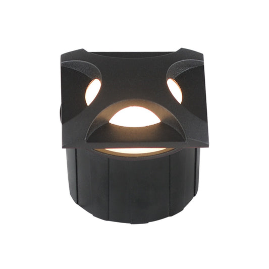 ET2 Alumilux Landscape 12V 3W In-Ground Light | Modern Black Aluminum | Garden Path & Bedding Accent | 2.5 x 2.5 x 2.25 in | Model E42424-BK