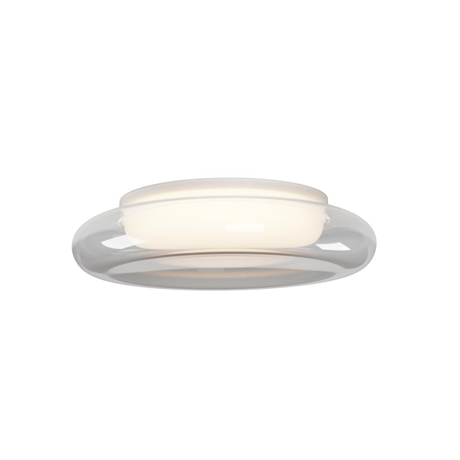 ET2 Lighting Bubble 1Lt LED Flush Mount, White/Clear/White