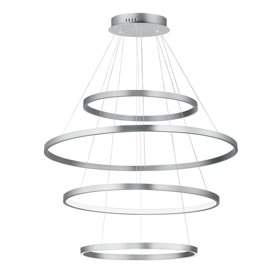 ET2 Lighting Groove 4-Tier Pendant/5CCT Select, Brushed Aluminum - E52729-AL