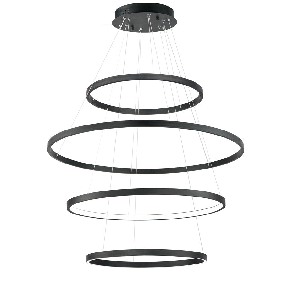 ET2 Lighting Groove 4-Tier Pendant/5CCT Select, Black - E52729-BK