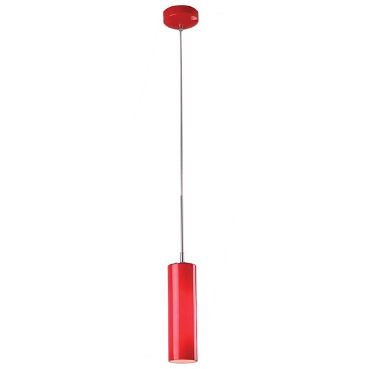 ET2 Lighting Rondelle 1 Light Pendant, Chrome/Red