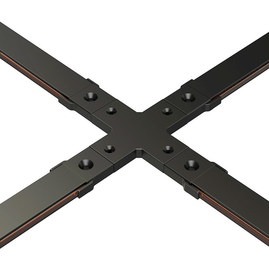ET2 Lighting Continuum Track 4 way X Connector, Black