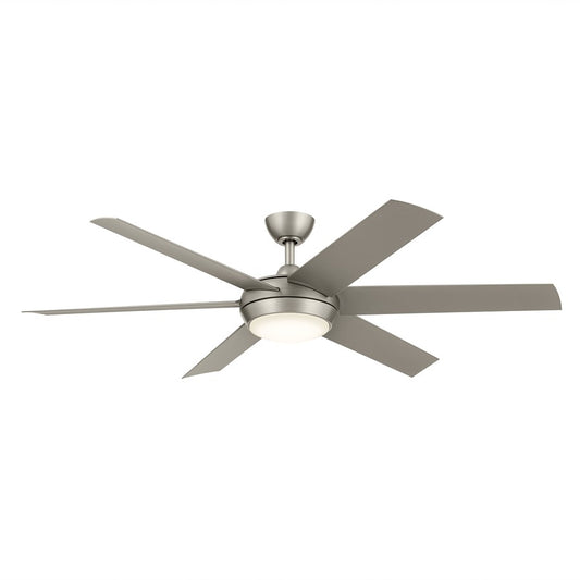 Kichler Mint 1 Light 60" Ceiling Fan, Nickel/Etched Cased Opal - 310260NI