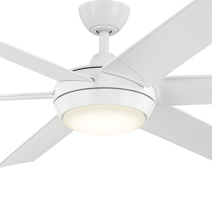 Kichler Mint 1 Light 60" Ceiling Fan, White/Satin Etched Cased Opal