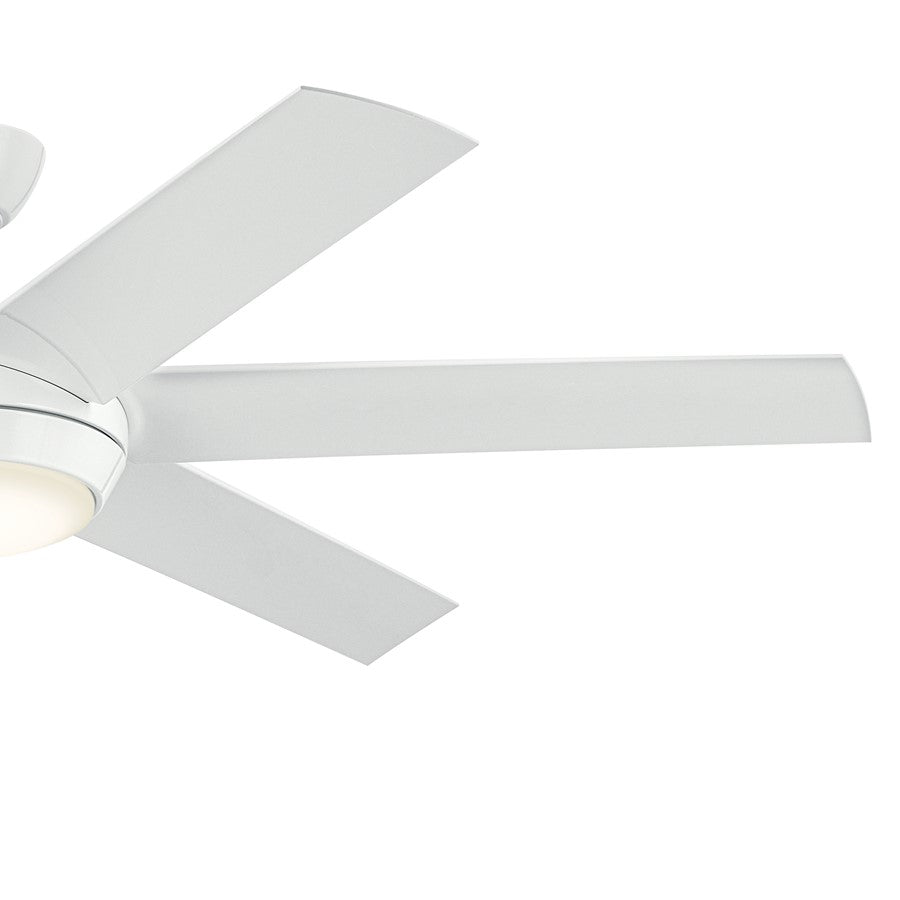 Kichler Mint 1 Light 60" Ceiling Fan, White/Satin Etched Cased Opal