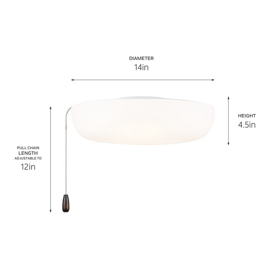 Kichler 14" Universal LED Fan Light Kit/Square, White