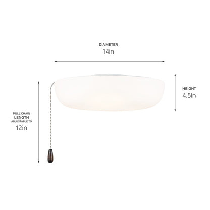 Kichler 14" Universal LED Fan Light Kit/Square, White