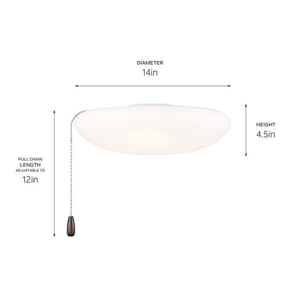 Kichler 14" Universal LED Fan Light Kit/Sleek, White