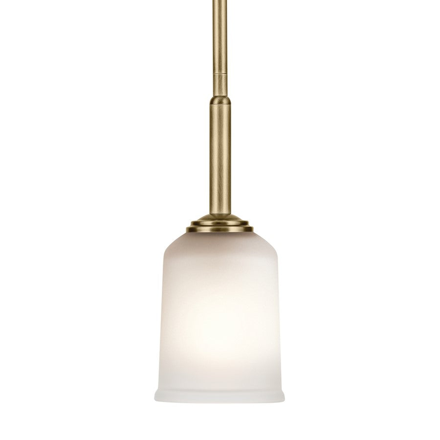 Kichler Shailene 1 Light Mini Pendant, Brass/Clear Etched