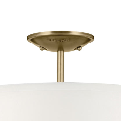 Kichler Shailene 3Lt 10" Semi Flush Light/100W, Brass/Clear Etched