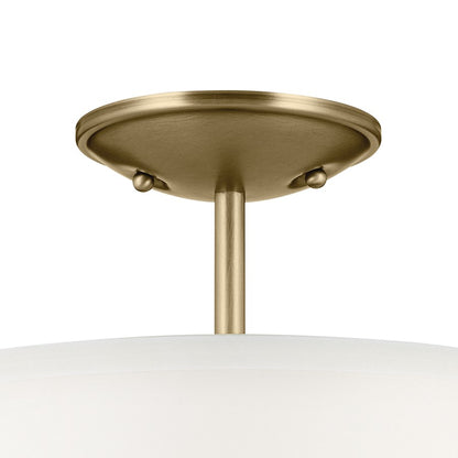 Kichler Shailene 3 Light 12" Semi Flush Light/75W, Brass/Clear Etched