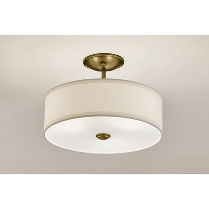 Kichler Shailene 3 Light 12" Semi Flush Light/75W, Brass/Clear Etched