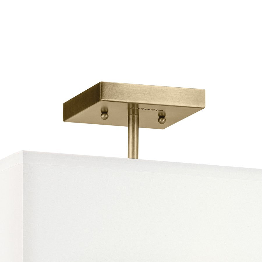 Kichler Shailene 3 Light 11" Semi Flush Light/75W, Brass/Clear Etched