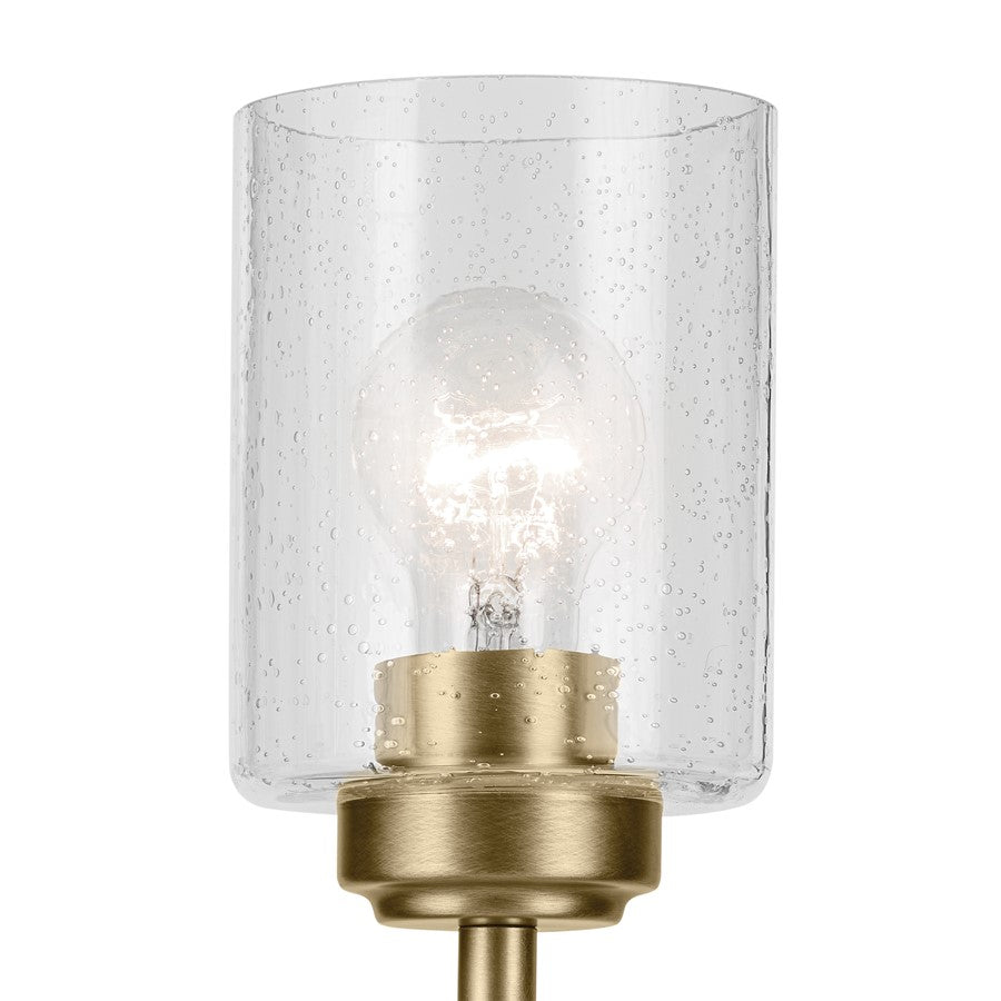 Kichler Winslow 3 Light Mini Chandelier, Natural Brass/Clear Seeded