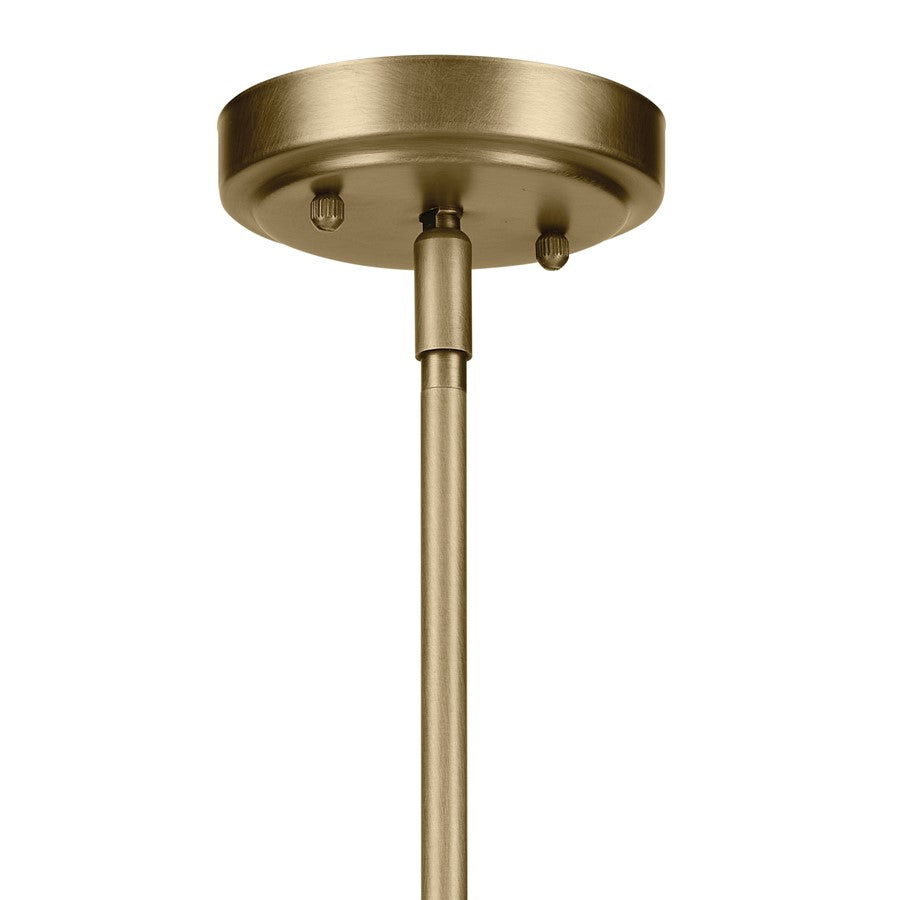 Kichler Winslow 1 Light Mini Pendant, Natural Brass/Clear Seeded