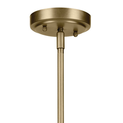 Kichler Winslow 1 Light Mini Pendant, Natural Brass/Clear Seeded