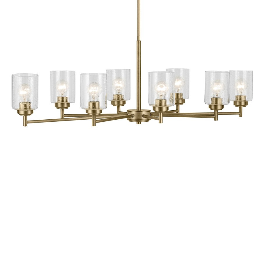 Kichler Winslow 8 Light Chandelier 1 Tier Small, Brass/Clear Seeded