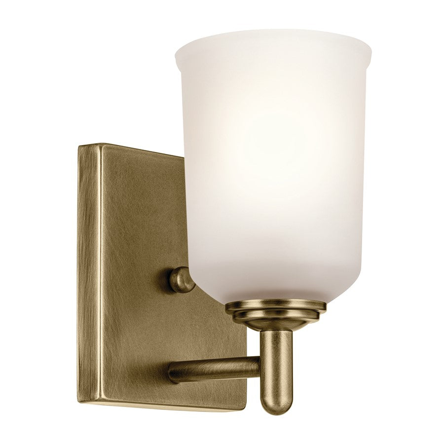 Kichler Shailene 1 Light Wall Sconce, Brass/Clear Etched - 45572NBR