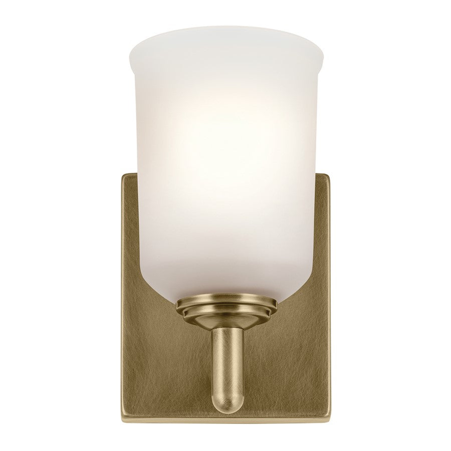 Kichler Shailene 1 Light Wall Sconce, Brass/Clear Etched