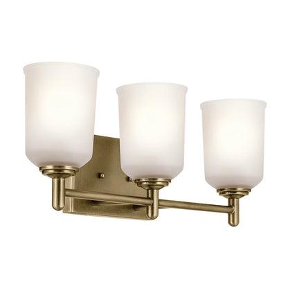 Kichler Shailene 3 Light Wall Mt Bath 3 Arm, Brass/Clear Etched - 45574NBR