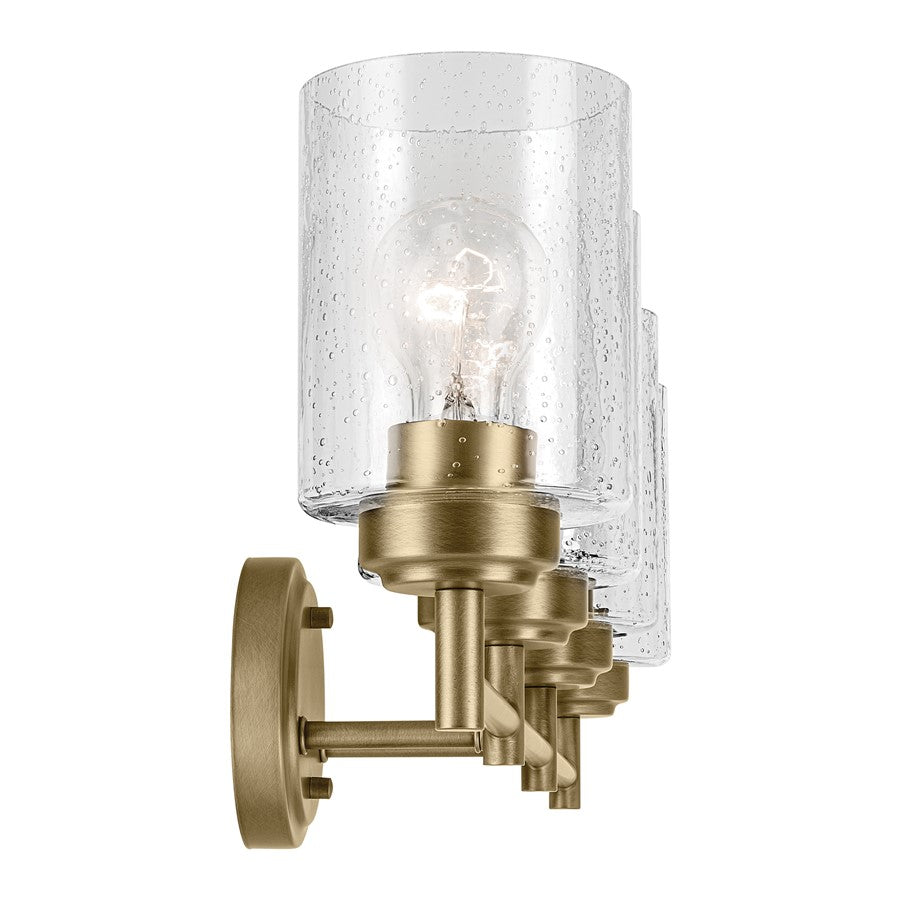 Kichler Winslow 4 Light Wall Mt Bath 4 Arm, Brass/Clear Seeded