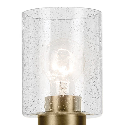 Kichler Winslow 1 Light Wall Bracket, Natural Brass/Clear Seeded