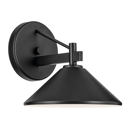 Kichler Ripley 1 Light Outdoor Wall Light, Medium, Black - 49059BK