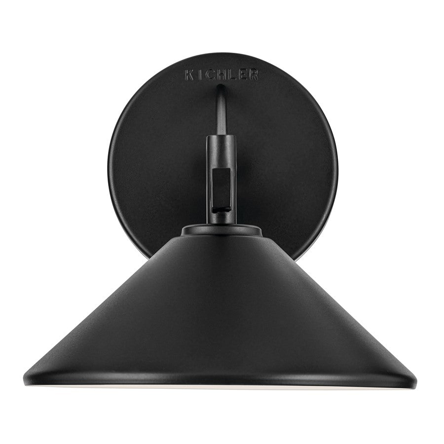 Kichler Ripley 1 Light Outdoor Wall Light, Medium, Black